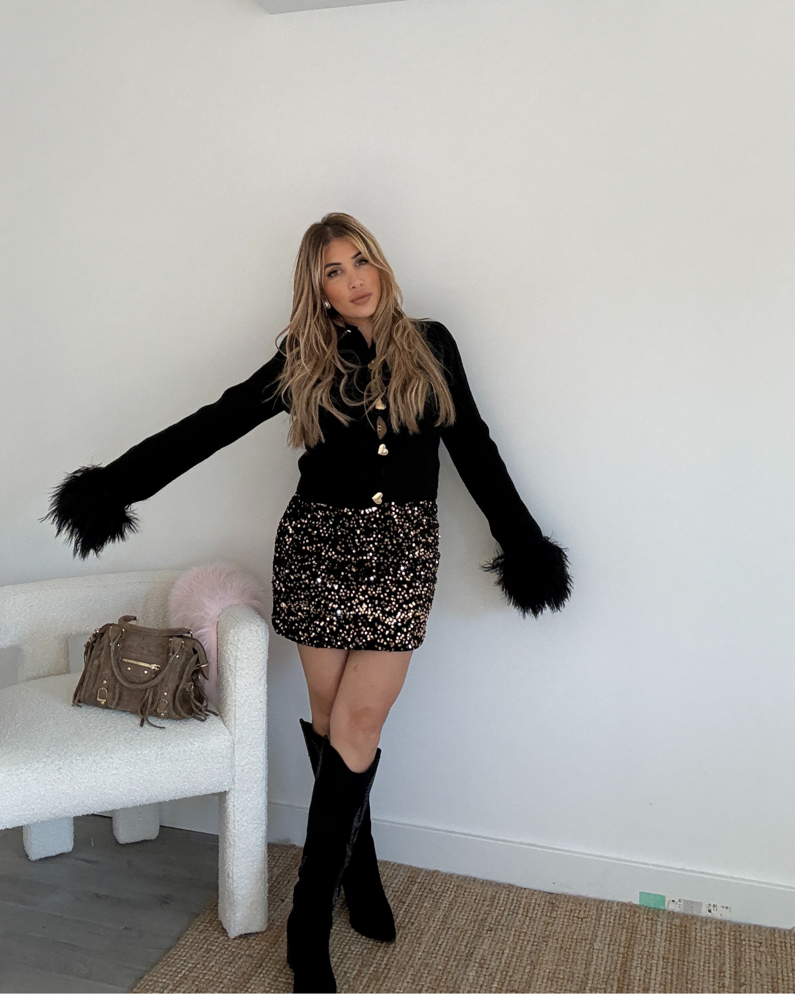 Bottes western noires détail strass