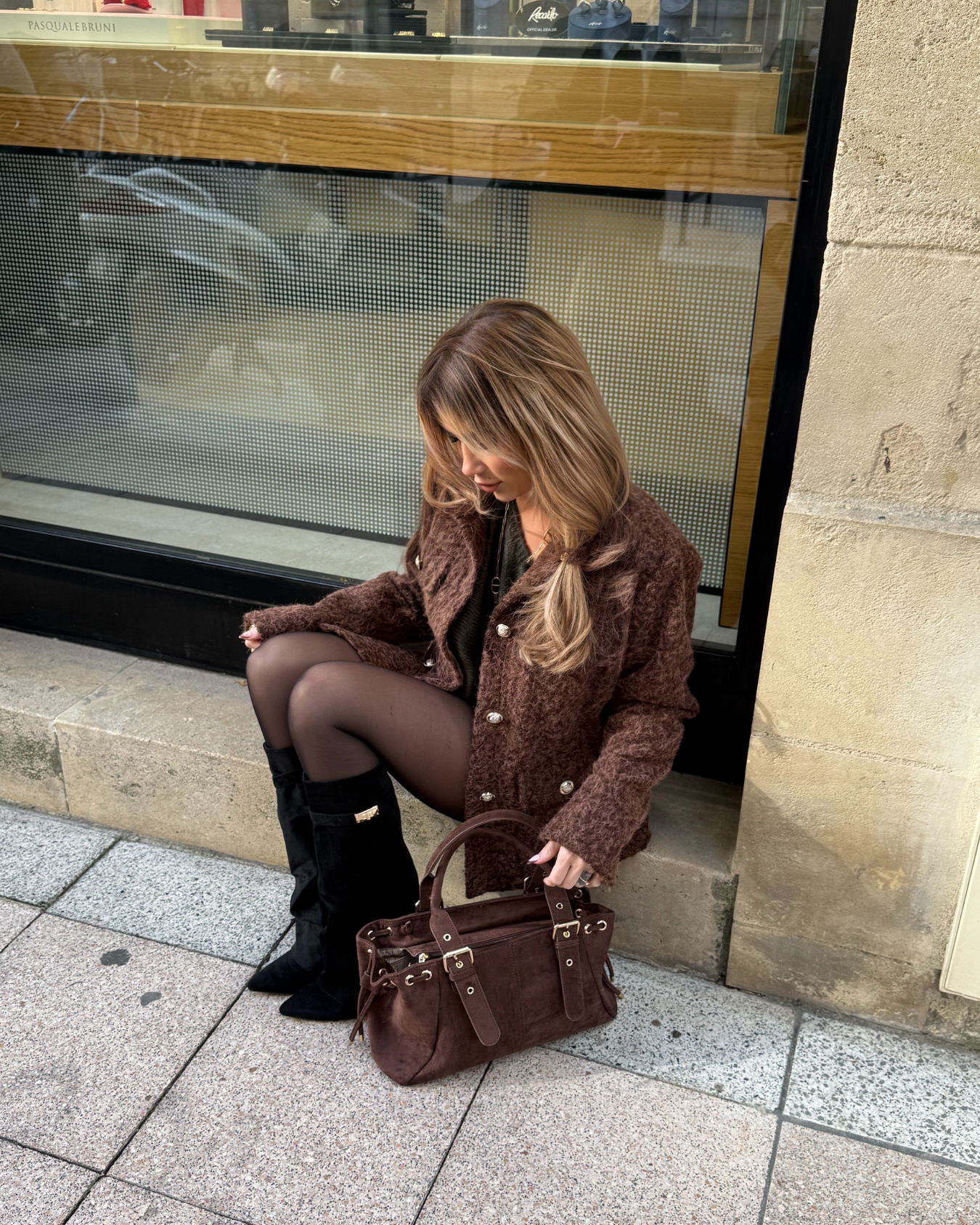 Manteau bouclette marron Milano